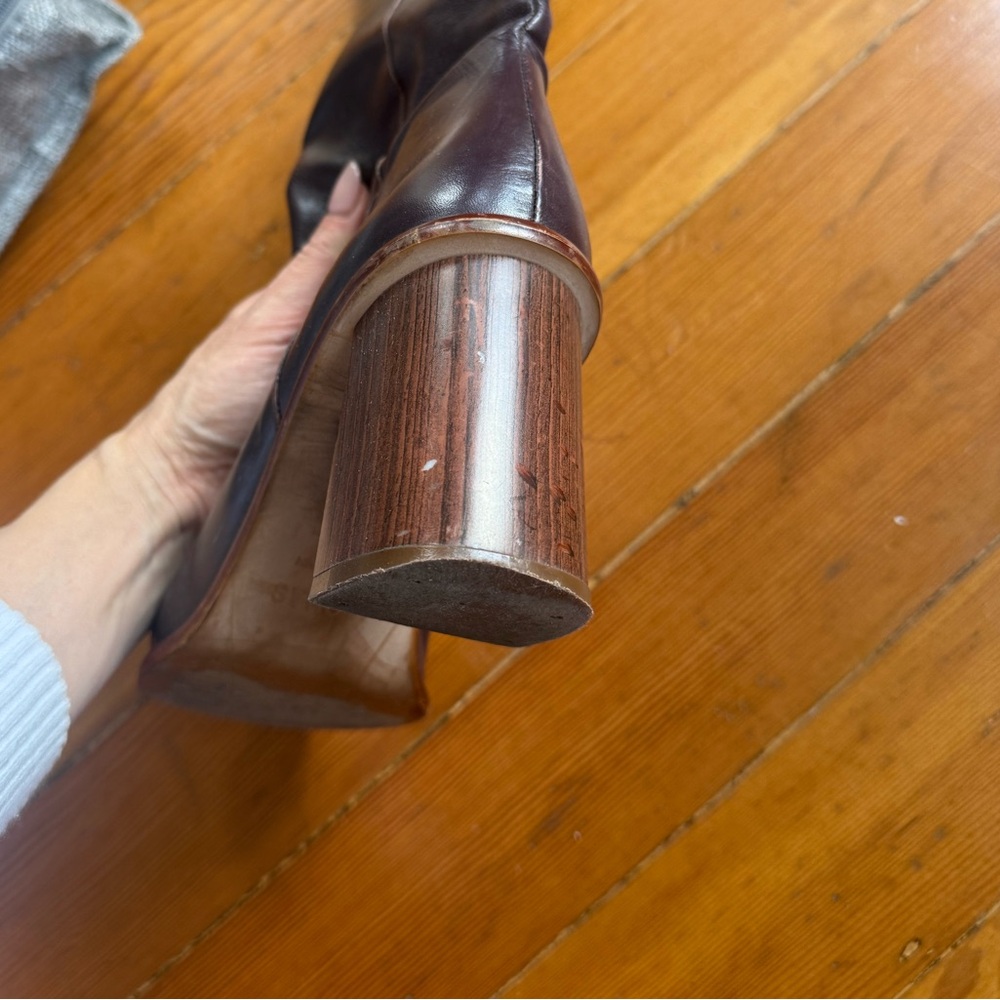 ALOHAS Burgundy Heeled Boots - Picture 6 of 8
